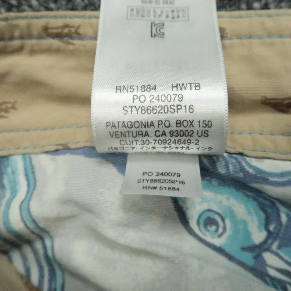 Patagonia Board Shorts Mens‎ 30 Blue Printed Wavefarer Flying Fish Swim